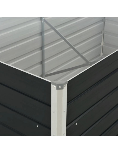 Fioriera Rialzata Antracite 160x80x77 cm in Acciaio Zincato