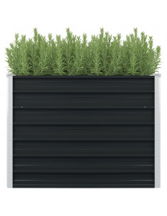 Fioriera Rialzata Antracite 100x100x77 cm in Acciaio Zincato 2