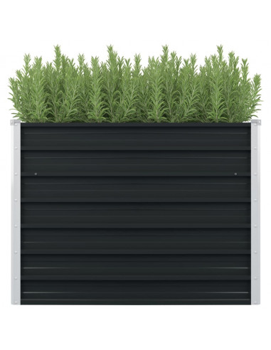 Fioriera Rialzata Antracite 100x100x77 cm in Acciaio Zincato