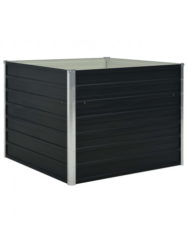 Fioriera Rialzata Antracite 100x100x77 cm in Acciaio Zincato