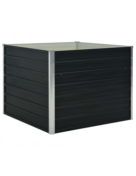 Fioriera Rialzata Antracite 100x100x77 cm in Acciaio Zincato