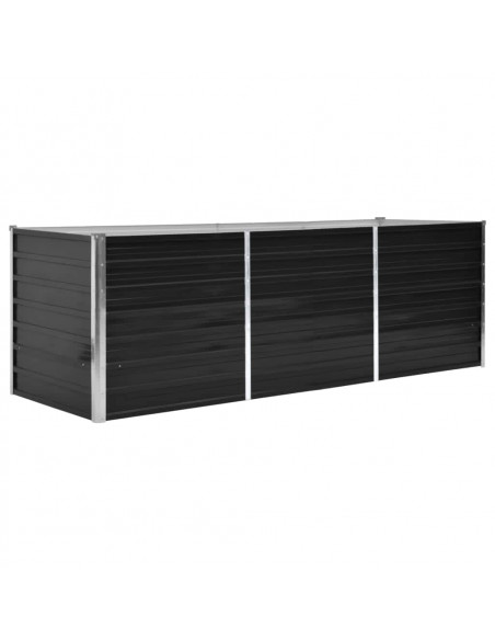 Fioriera per Giardino Antracite 240x80x77 cm in Acciaio Zincato