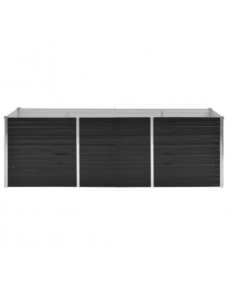 Fioriera per Giardino Antracite 240x80x77 cm in Acciaio Zincato