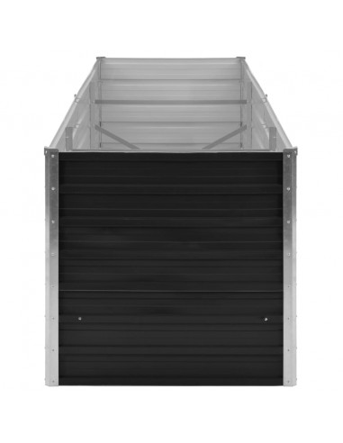 Fioriera per Giardino Antracite 240x80x77 cm in Acciaio Zincato