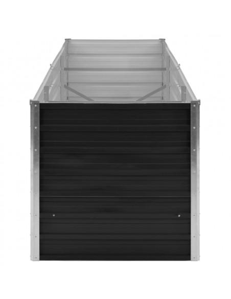 Fioriera per Giardino Antracite 240x80x77 cm in Acciaio Zincato