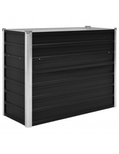 Fioriera per Giardino Antracite 100x40x77 cm in Acciaio Zincato 2