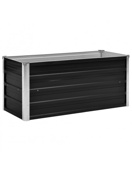 Fioriera per Giardino Antracite 100x40x45 cm in Acciaio Zincato