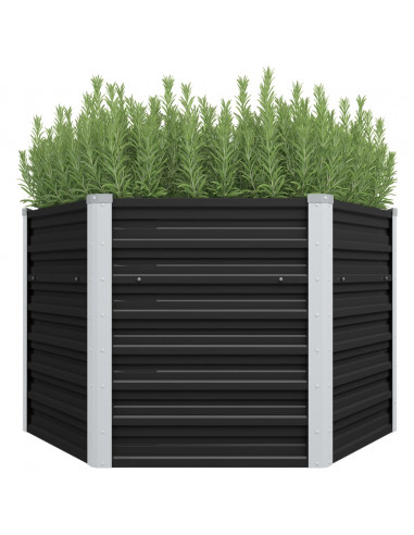 Fioriera per Giardino Antracite 129x129x77cm in Acciaio Zincato