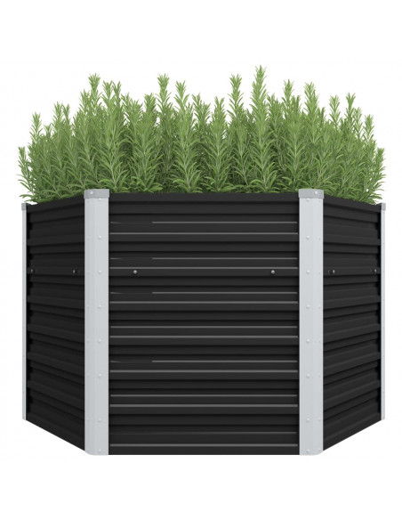 Fioriera per Giardino Antracite 129x129x77cm in Acciaio Zincato