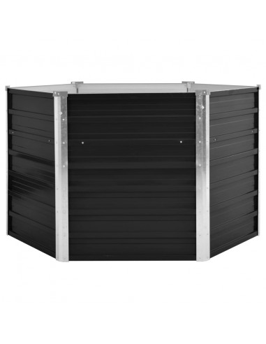 Fioriera per Giardino Antracite 129x129x77cm in Acciaio Zincato