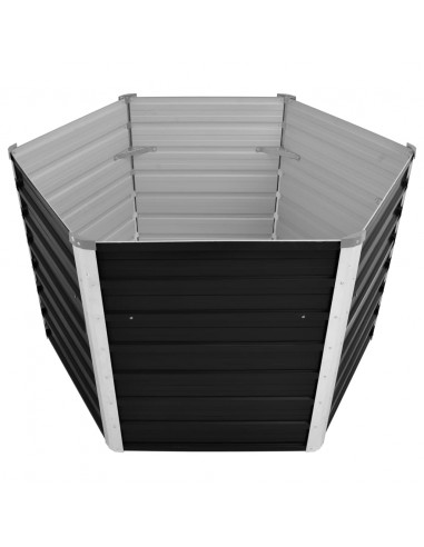 Fioriera per Giardino Antracite 129x129x77cm in Acciaio Zincato