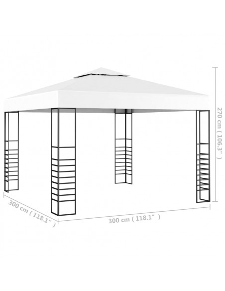 Gazebo da Giardino 3x3 m Bianco