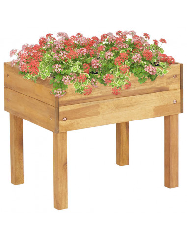 Fioriera Rialzata 50x40x45 cm in Massello di Acacia