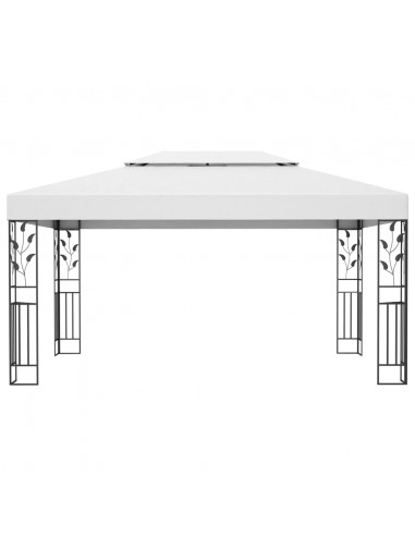 Gazebo con Tetto Doppio 3x4 m Bianco