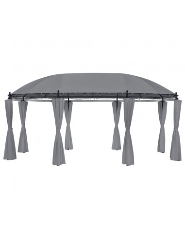 Gazebo con Tende 520x349x255 cm Antracite