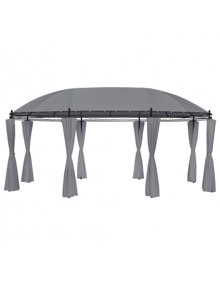 Gazebo con Tende 520x349x255 cm Antracite