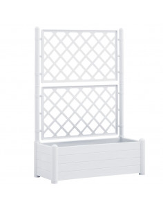 Fioriera da Giardino con Graticcio 100x43x142 cm PP Bianco 2