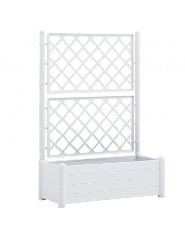 Fioriera da Giardino con Graticcio 100x43x142 cm PP Bianco