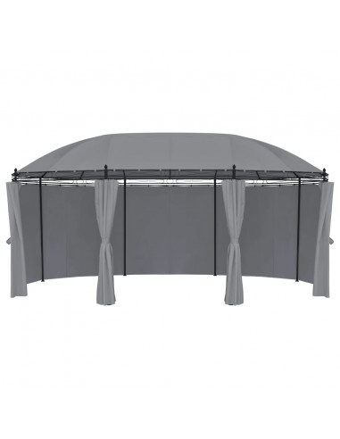 Gazebo con Tende 520x349x255 cm Antracite