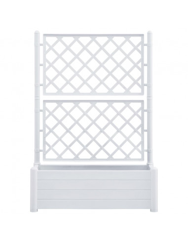 Fioriera da Giardino con Graticcio 100x43x142 cm PP Bianco