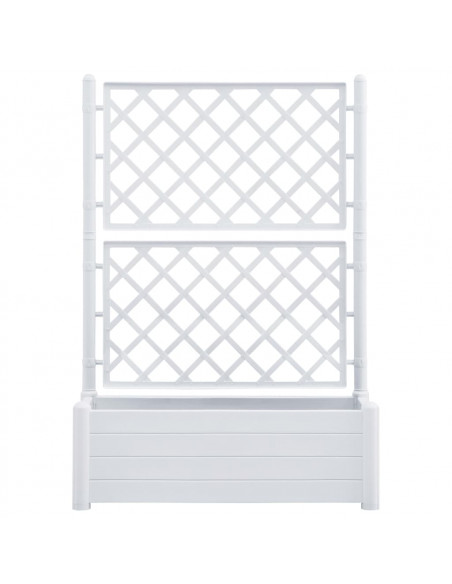 Fioriera da Giardino con Graticcio 100x43x142 cm PP Bianco