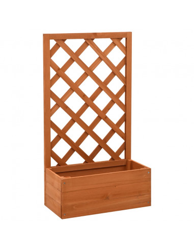 Fioriera con Traliccio Arancione 50x25x90 cm Massello di Abete