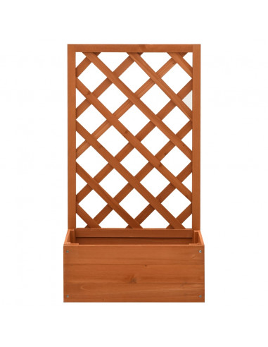 Fioriera con Traliccio Arancione 50x25x90 cm Massello di Abete