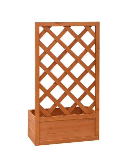 Fioriera con Traliccio Arancione 50x25x90 cm Massello di Abete