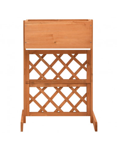 Fioriera con Traliccio Arancione 45x30x74 cm Massello di Abete