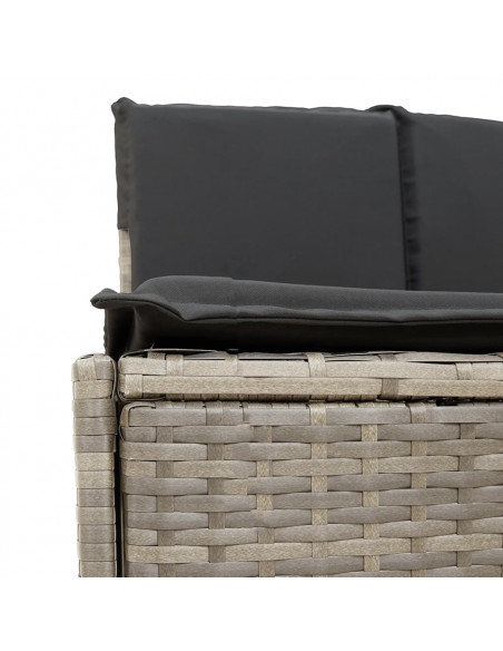 Bordo per Spa Grigio in Polyrattan e Legno Massello di Acacia