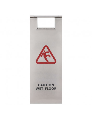 Cartello Pieghevole Pavimento Bagnato in Acciaio Inox