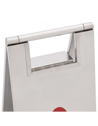 Cartello Pieghevole Pavimento Bagnato in Acciaio Inox