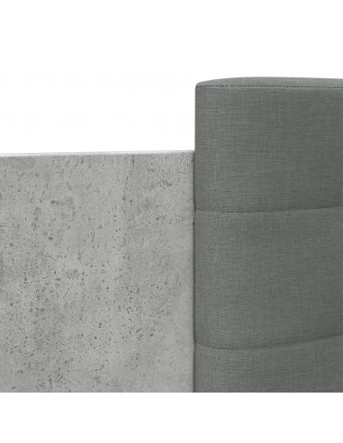 Giroletto con Testiera e LED Grigio Cemento 140x200 cm