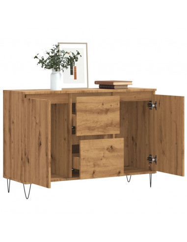 Credenza Rovere Artigianale 104x35x70 cm in Legno Multistrato