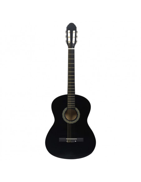 Chitarra Classica per Principianti Nera 4/4 39" in Tiglio