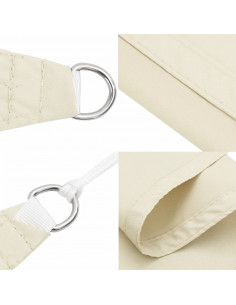 Vela Parasole in Tela Oxford Quadrata 2,5x2,5 m Crema