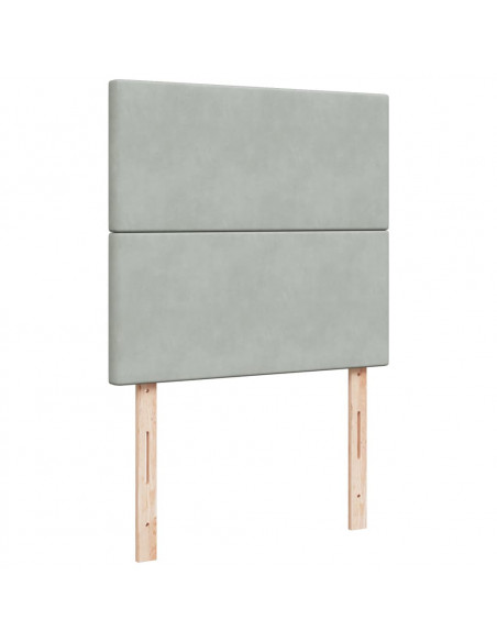 Giroletto a Molle con Materasso Grigio Chiaro 90x200 cm Velluto