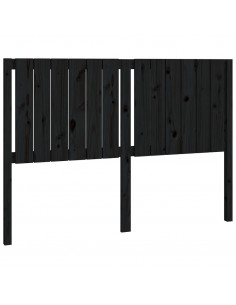 Testiera per Letto Nera 145,5x4x100cm in Legno Massello di Pino 2