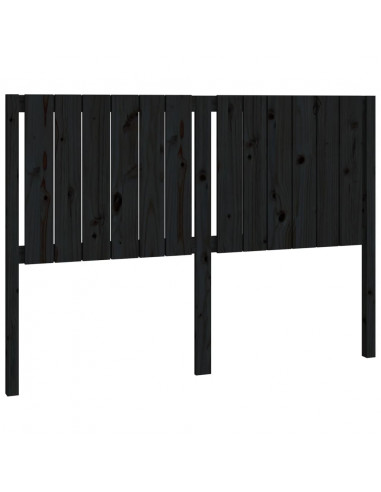 Testiera per Letto Nera 145,5x4x100cm in Legno Massello di Pino