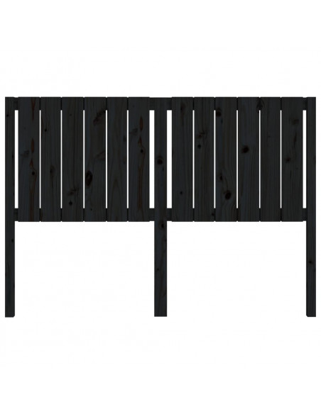 Testiera per Letto Nera 145,5x4x100cm in Legno Massello di Pino