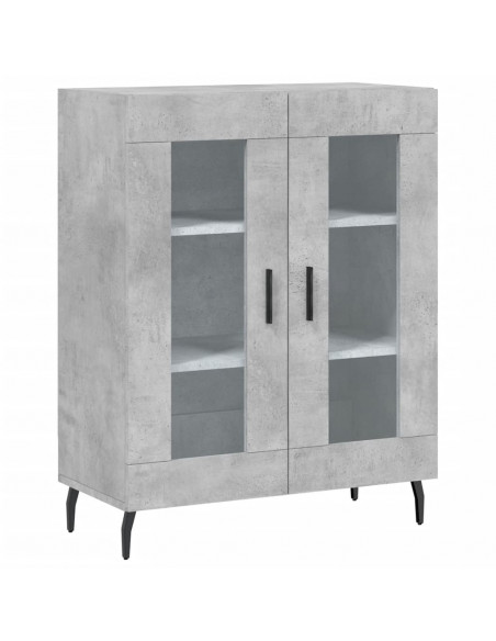 Credenza Grigio Cemento 69,5x34x180 cm in Legno Multistrato