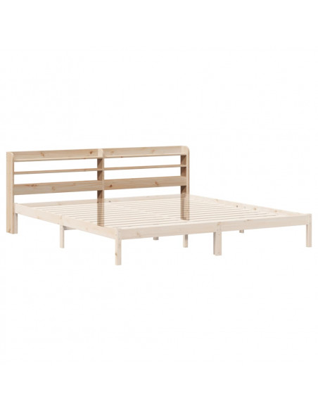 Testiera con Ripiani 180 cm in Legno Massello di Pino