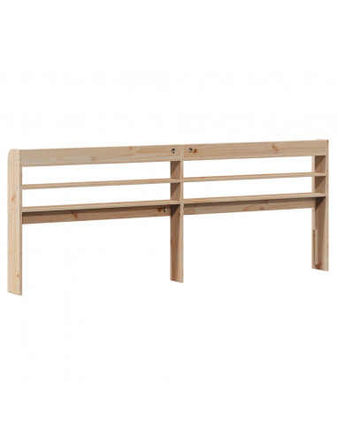 Testiera con Ripiani 180 cm in Legno Massello di Pino