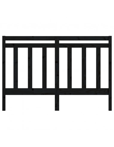 Testiera per Letto Nera 126x4x100 cm in Legno Massello di Pino