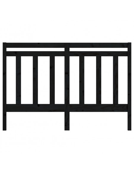 Testiera per Letto Nera 126x4x100 cm in Legno Massello di Pino