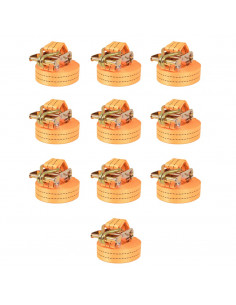 Cinghie d'Ancoraggio 10 pz a Cricchetto 1 T 6mx38mm Arancione 2