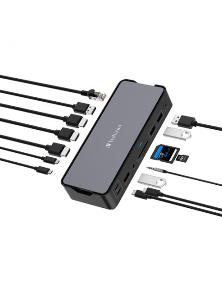 Verbatim CDS-15 Cablato USB 3.2 Gen 1 (3.1 Gen 1) Type-C Nero, Grigio