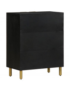 Credenza Nera 60x33x75 cm in Legno Multistrato 2