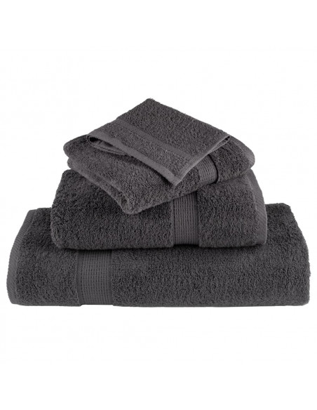 Asciugamani Bagno 10 pz Antracite 100x150cm 600gsm 100% Cotone
