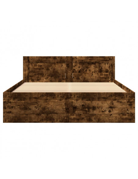 Giroletto con Testiera Rovere Fumo 140x190 cm Legno Multistrato